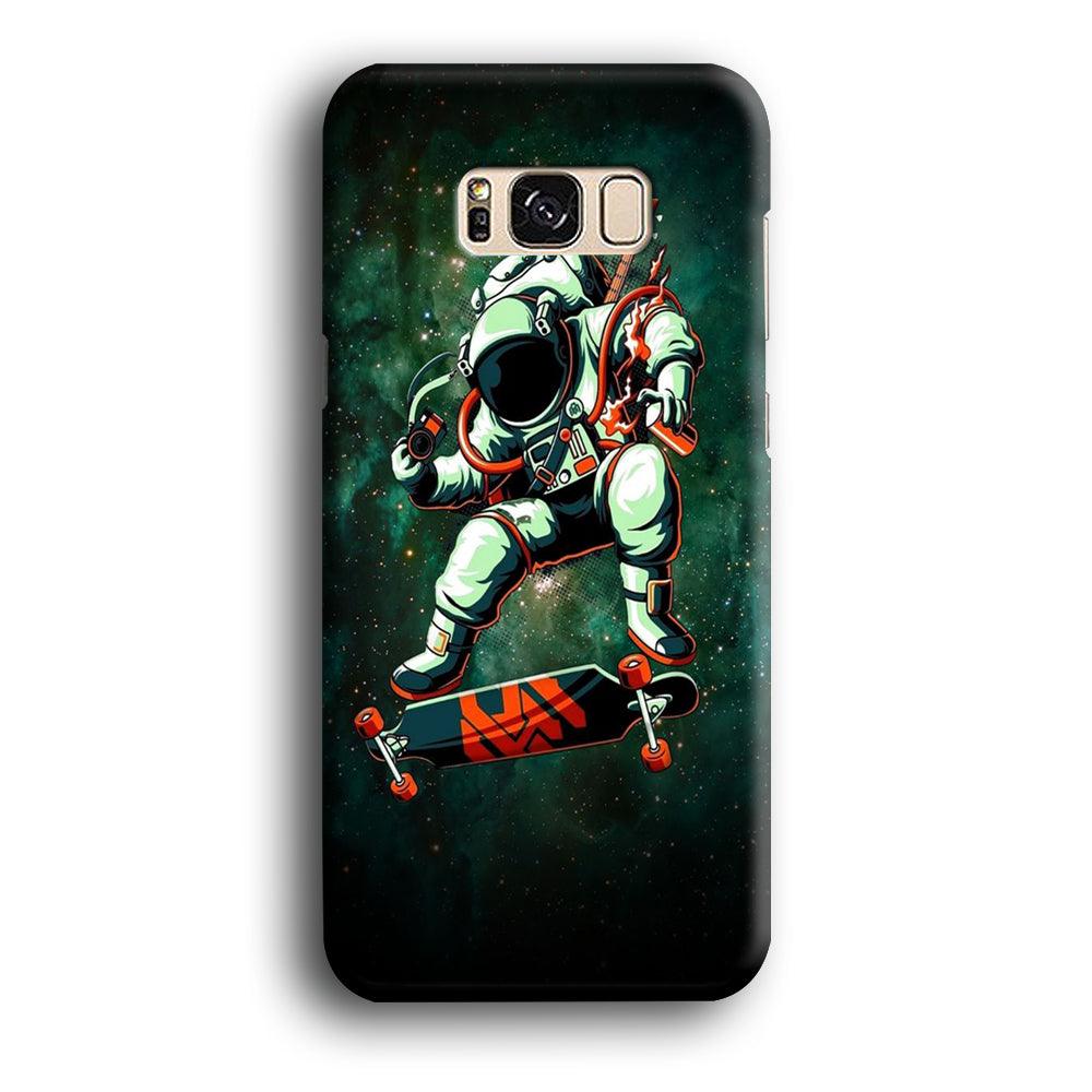 Astronaut Play Skateboard Samsung Galaxy S8 Case-Plastic / Full Wrap (3D Case)-Xtracase
