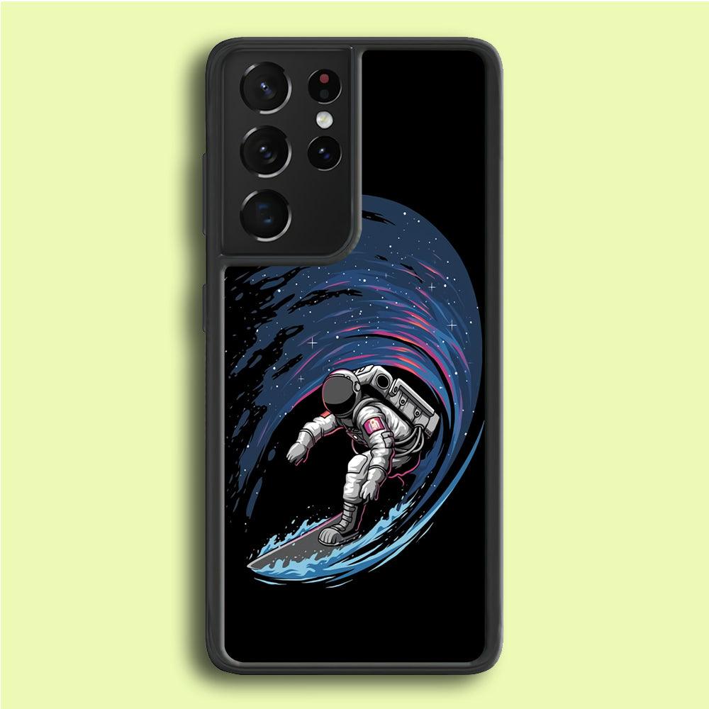 Astronaut Surfing The Sky Samsung Galaxy S21 Ultra Case-Plastic / Full Wrap (3D Case)-Xtracase