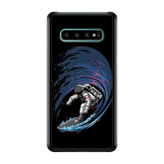 Astronaut Surfing The Sky Samsung Galaxy S10 Case-Plastic / Full Wrap (3D Case)-Xtracase