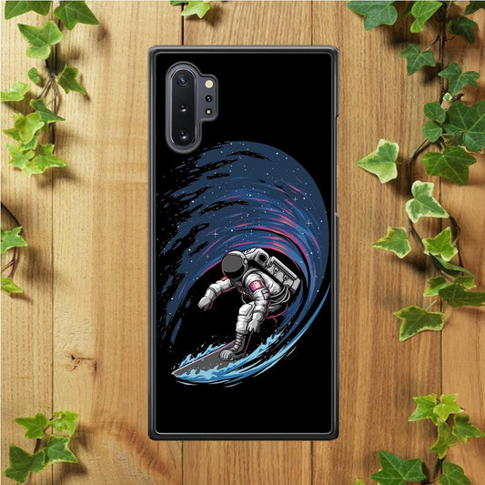 Astronaut Surfing The Sky Samsung Galaxy Note 10 Plus Case-Rubber / White (2D Case)-Xtracase