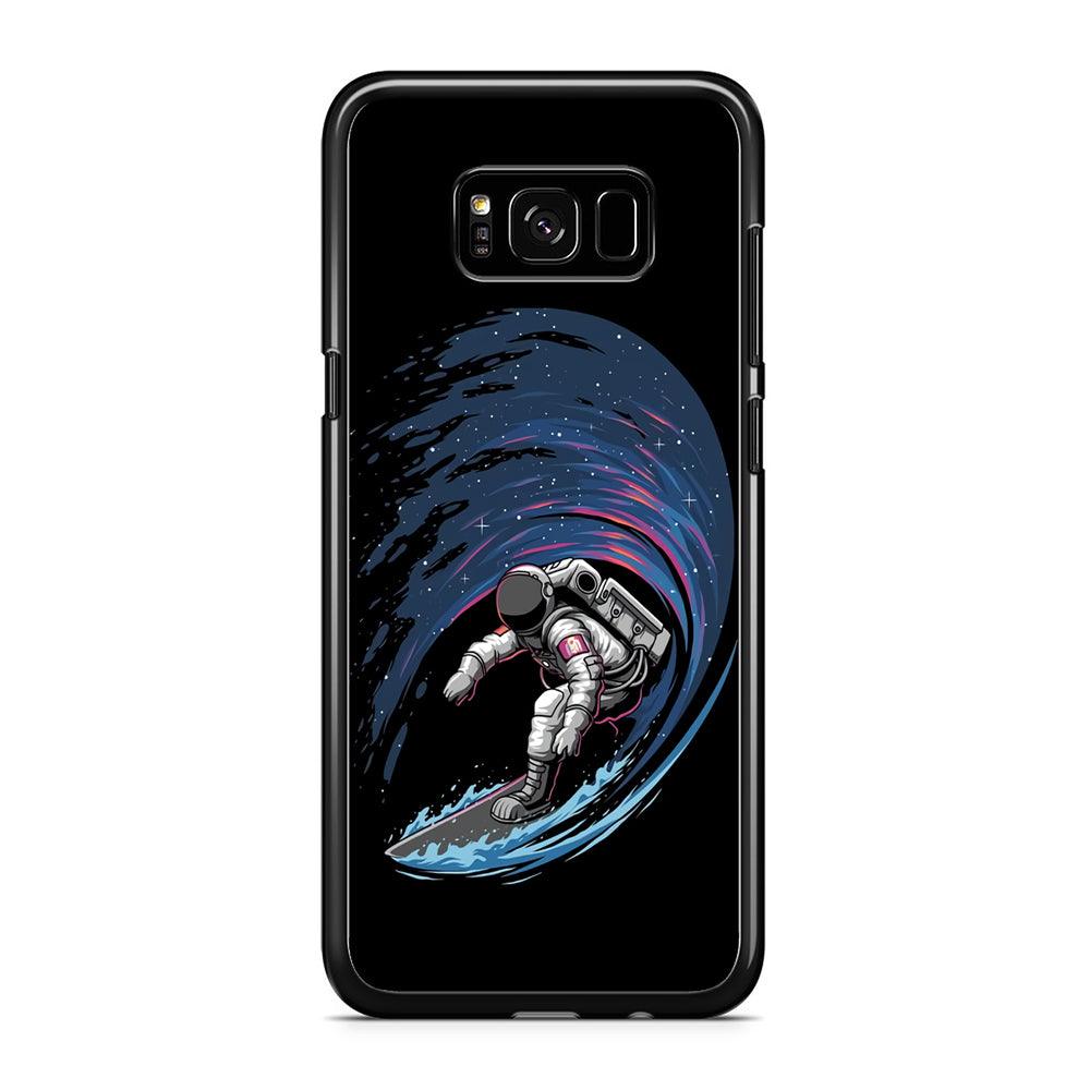Astronaut Surfing The Sky Samsung Galaxy S8 Plus Case-Rubber / Black (2D Case)-Xtracase
