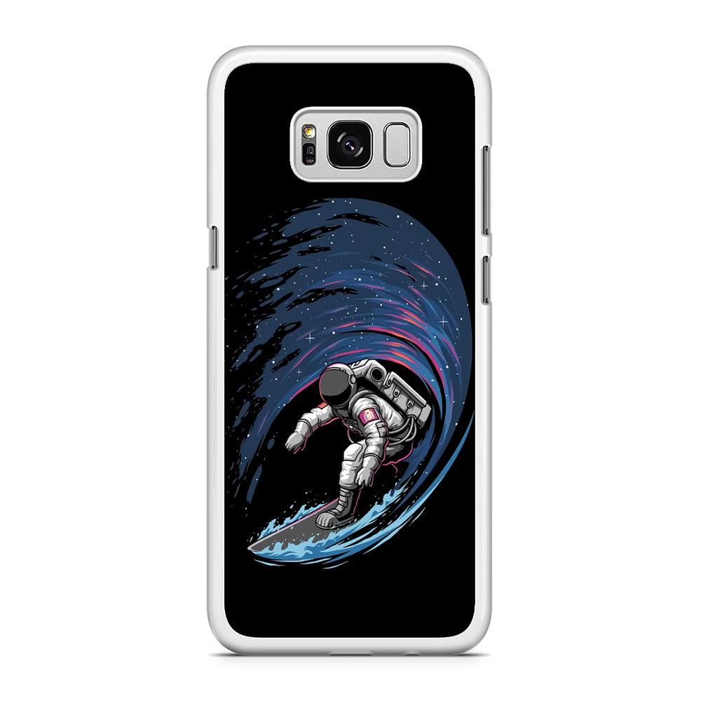 Astronaut Surfing The Sky Samsung Galaxy S8 Plus Case-Rubber / White (2D Case)-Xtracase