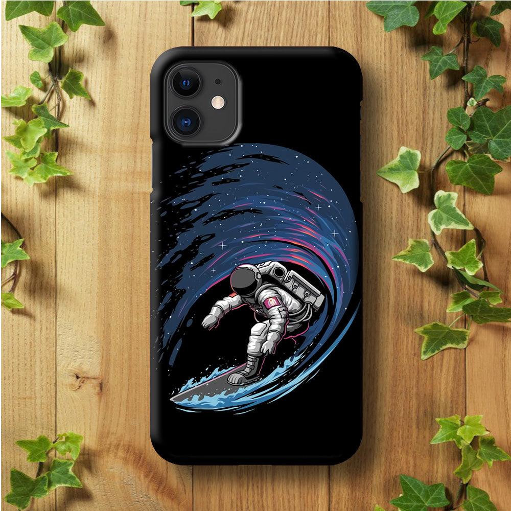 Astronaut Surfing The Sky iPhone 11 Case-Plastic / Full Wrap (3D Case)-Xtracase