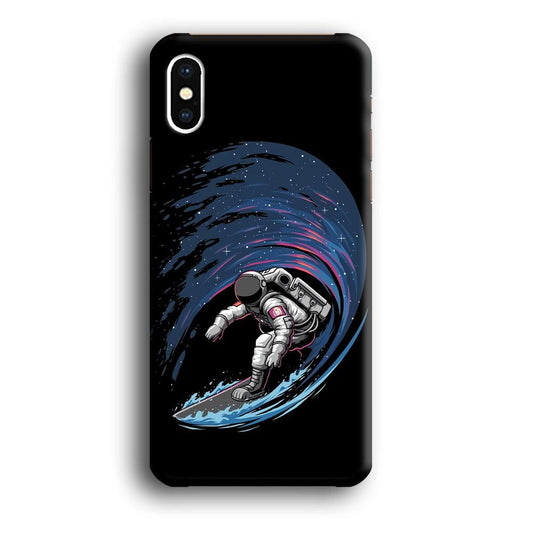 Astronaut Surfing The Sky iPhone X Case-Plastic / Full Wrap (3D Case)-Xtracase
