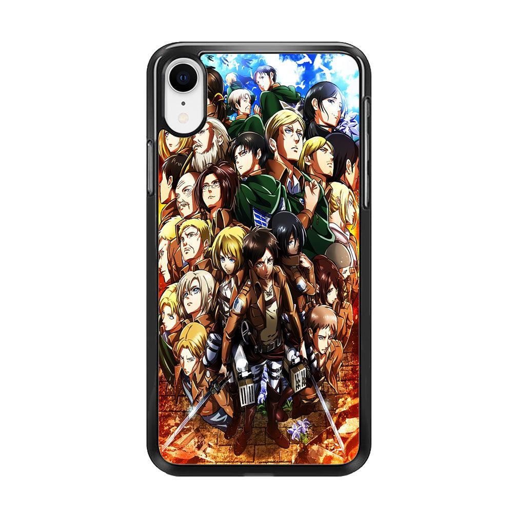 Attack On Titan Survey Corps Team iPhone XR Case-Rubber / Black (2D Case)-Xtracase