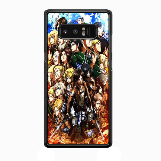 Attack On Titan Survey Corps Team Samsung Galaxy Note 8 Case-Rubber / Black (2D Case)-Xtracase