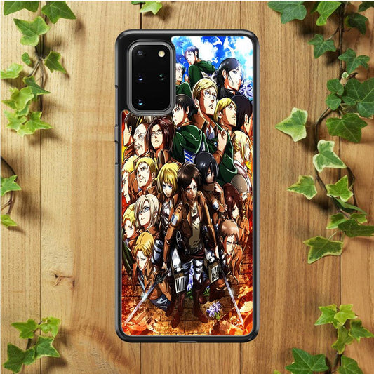 Attack On Titan Survey Corps Team Samsung Galaxy S20 Plus Case-Rubber / White (2D Case)-Xtracase