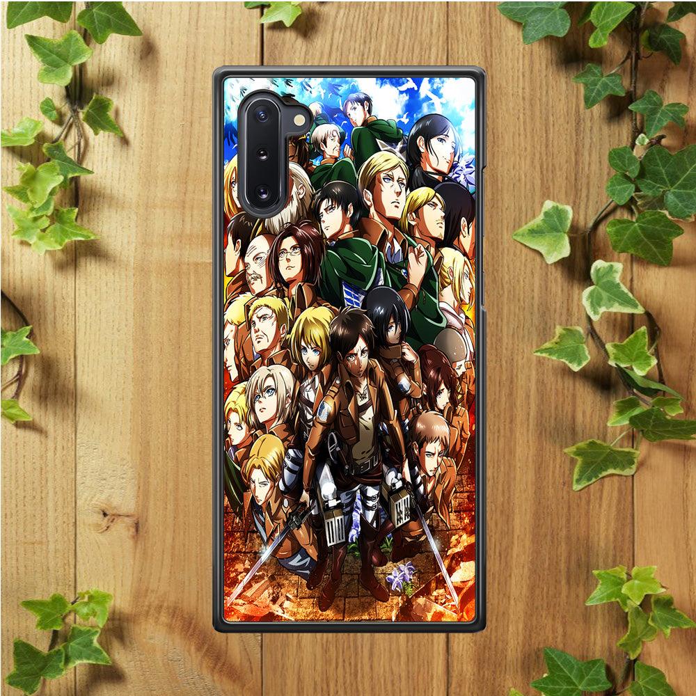 Attack On Titan Survey Corps Team Samsung Galaxy Note 10 Case-Rubber / Black (2D Case)-Xtracase