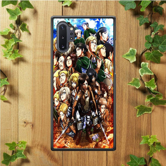 Attack On Titan Survey Corps Team Samsung Galaxy Note 10 Plus Case-Rubber / White (2D Case)-Xtracase