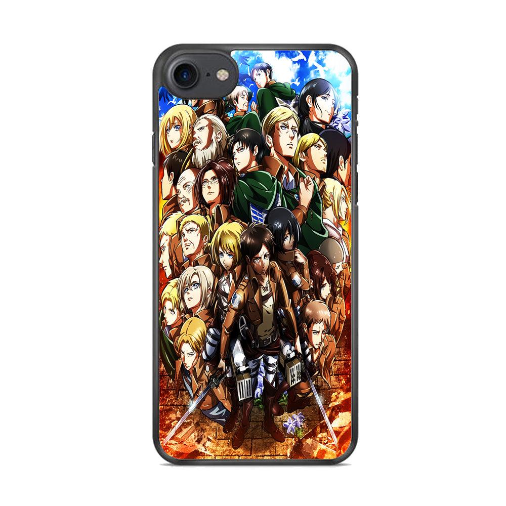 Attack On Titan Survey Corps Team iPhone 7 Case-Rubber / Black (2D Case)-Xtracase