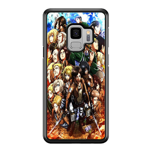 Attack On Titan Survey Corps Team Samsung Galaxy S9 Case-Rubber / Black (2D Case)-Xtracase