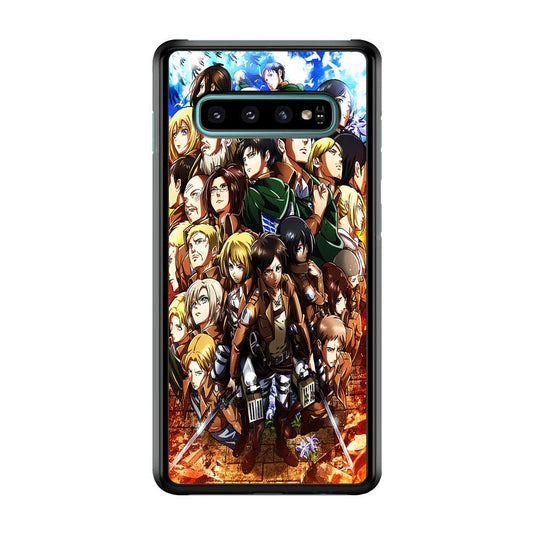 Attack On Titan Survey Corps Team Samsung Galaxy S10 Case-Rubber / Black (2D Case)-Xtracase