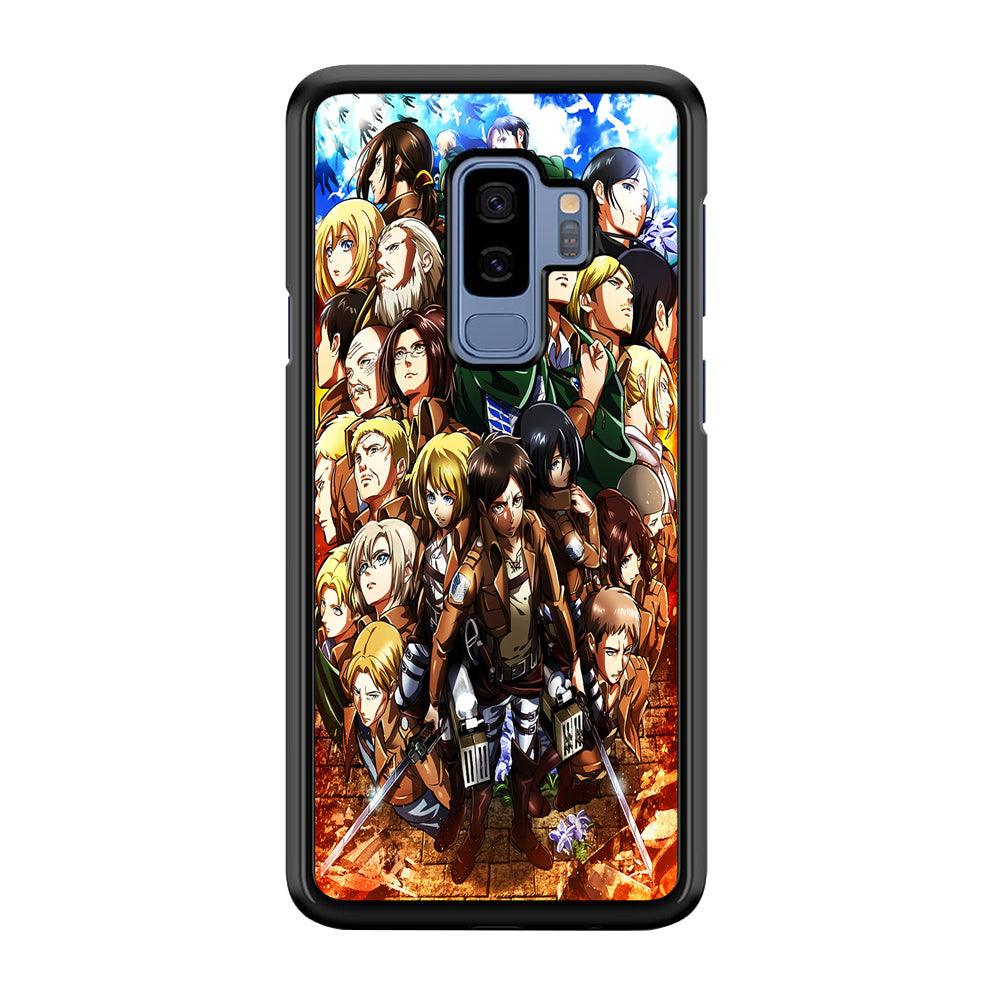 Attack On Titan Survey Corps Team Samsung Galaxy S9 Plus Case-Rubber / Black (2D Case)-Xtracase