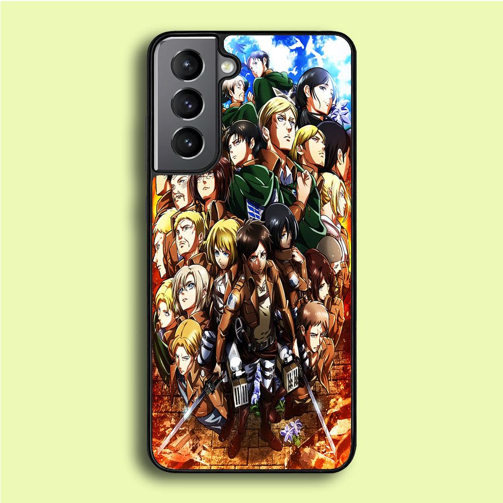 Attack On Titan Survey Corps Team Samsung Galaxy A16 Case-Plastic / Full Wrap (3D Case)-Xtracase