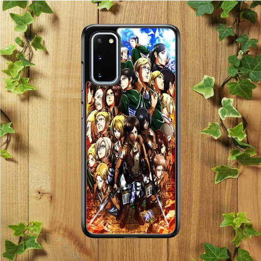 Attack On Titan Survey Corps Team Samsung Galaxy S20 Case-Rubber / Black (2D Case)-Xtracase