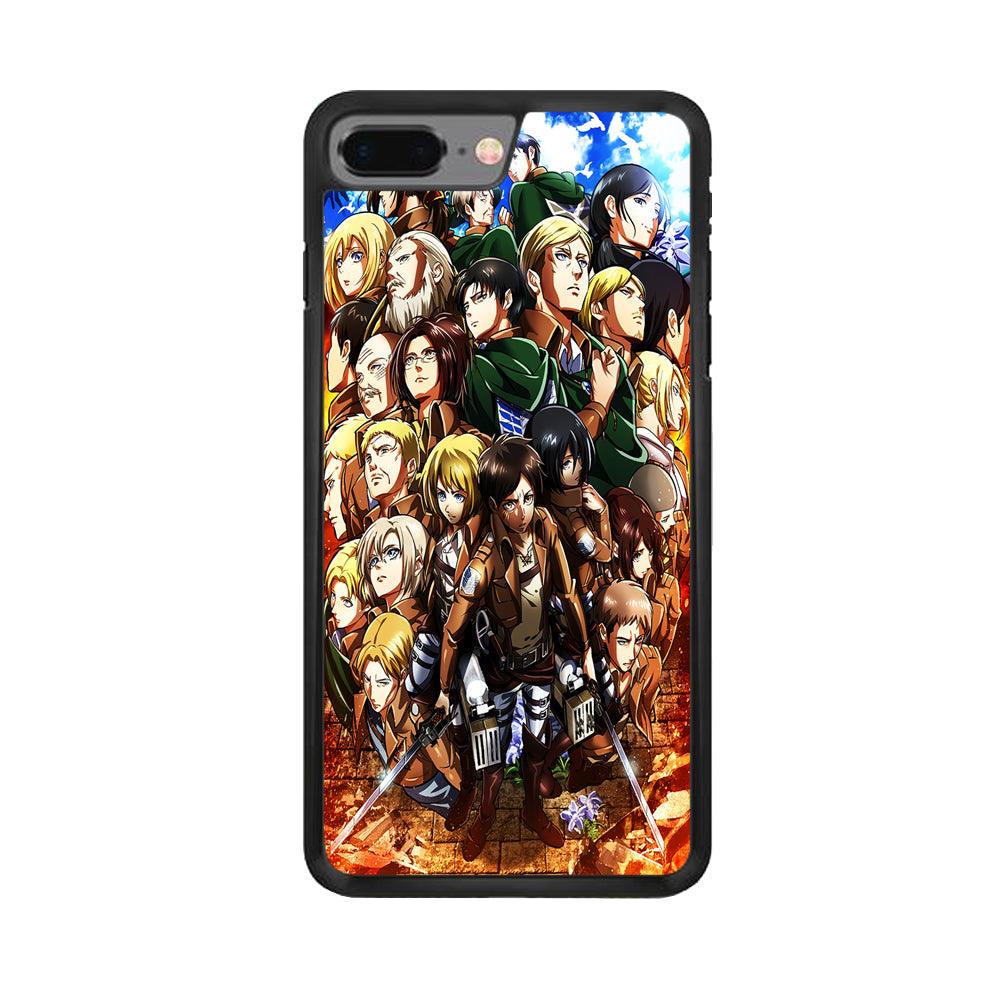 Attack On Titan Survey Corps Team iPhone 7 Plus Case-Rubber / Black (2D Case)-Xtracase
