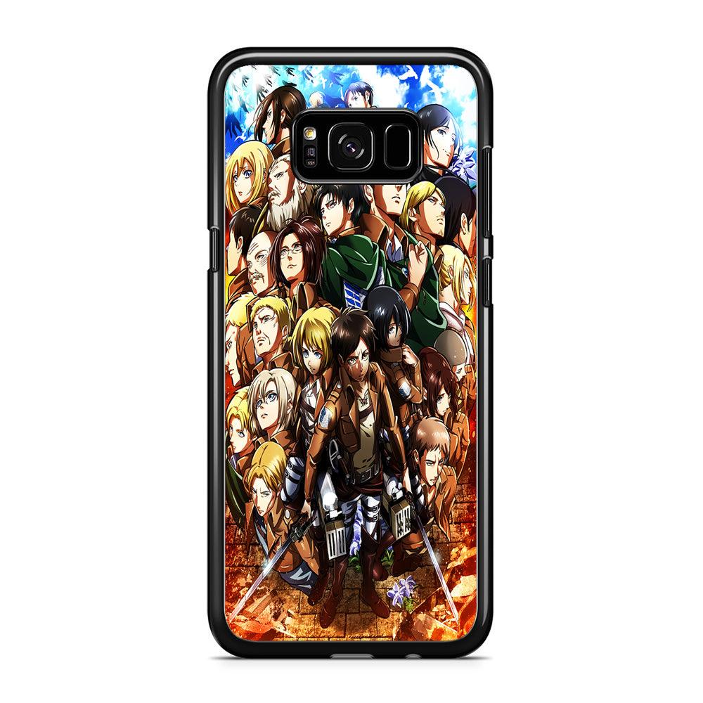Attack On Titan Survey Corps Team Samsung Galaxy S8 Case-Rubber / Black (2D Case)-Xtracase