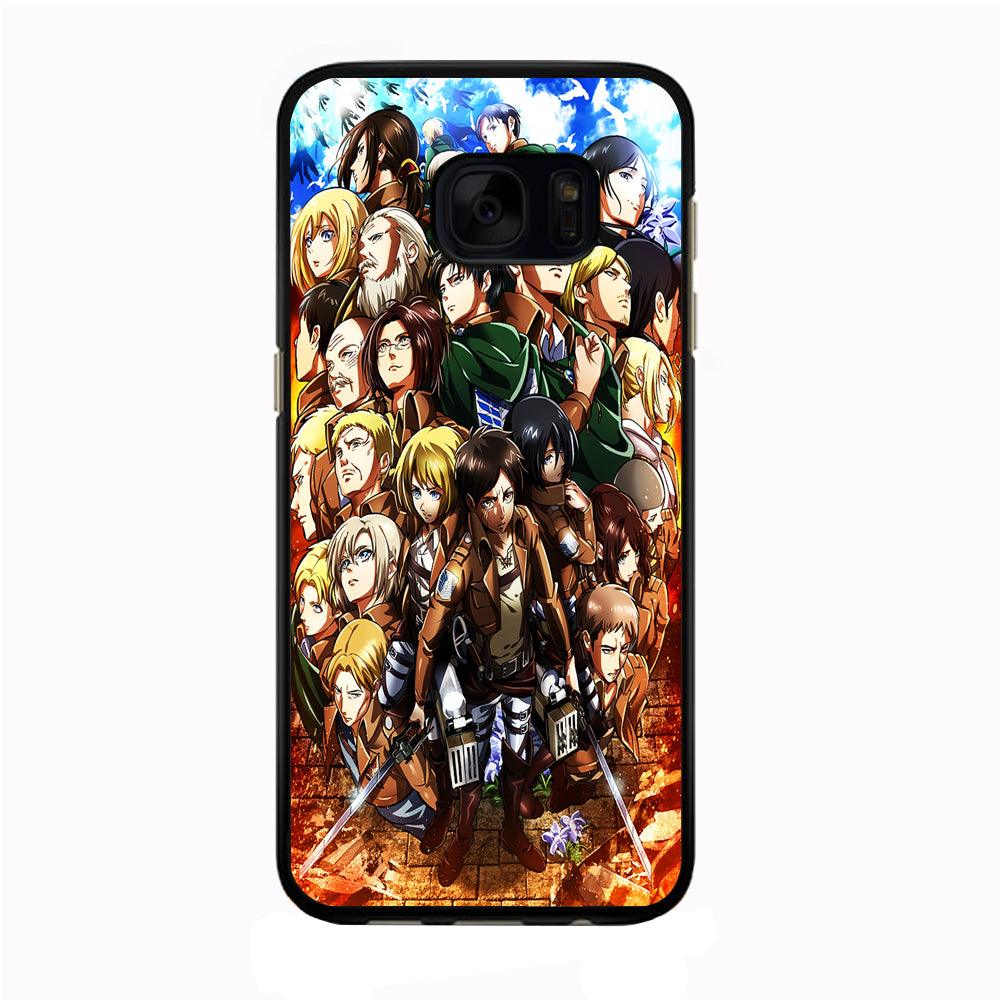 Attack On Titan Survey Corps Team Samsung Galaxy S7 Edge Case-Rubber / Black (2D Case)-Xtracase