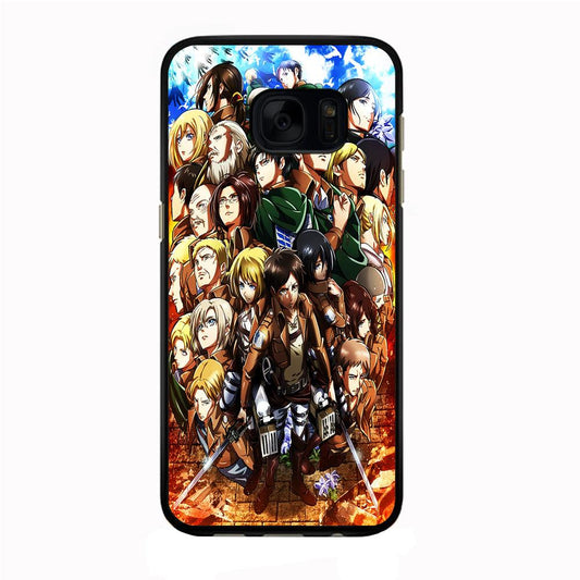 Attack On Titan Survey Corps Team Samsung Galaxy S7 Edge Case-Rubber / Black (2D Case)-Xtracase