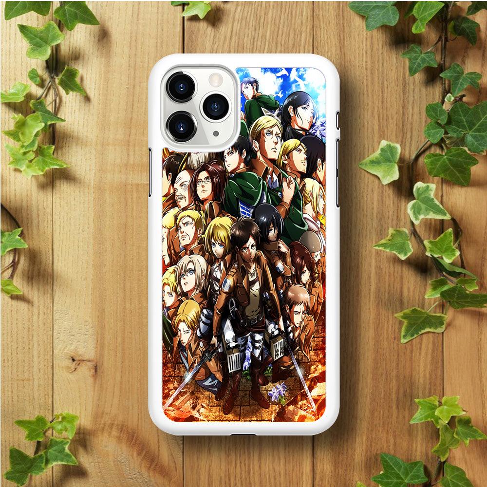 Attack On Titan Survey Corps Team iPhone 11 Pro Max Case-Rubber / White (2D Case)-Xtracase