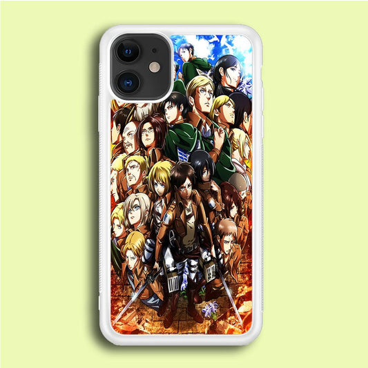 Attack On Titan Survey Corps Team iPhone 12 Mini Case-Rubber / White (2D Case)-Xtracase