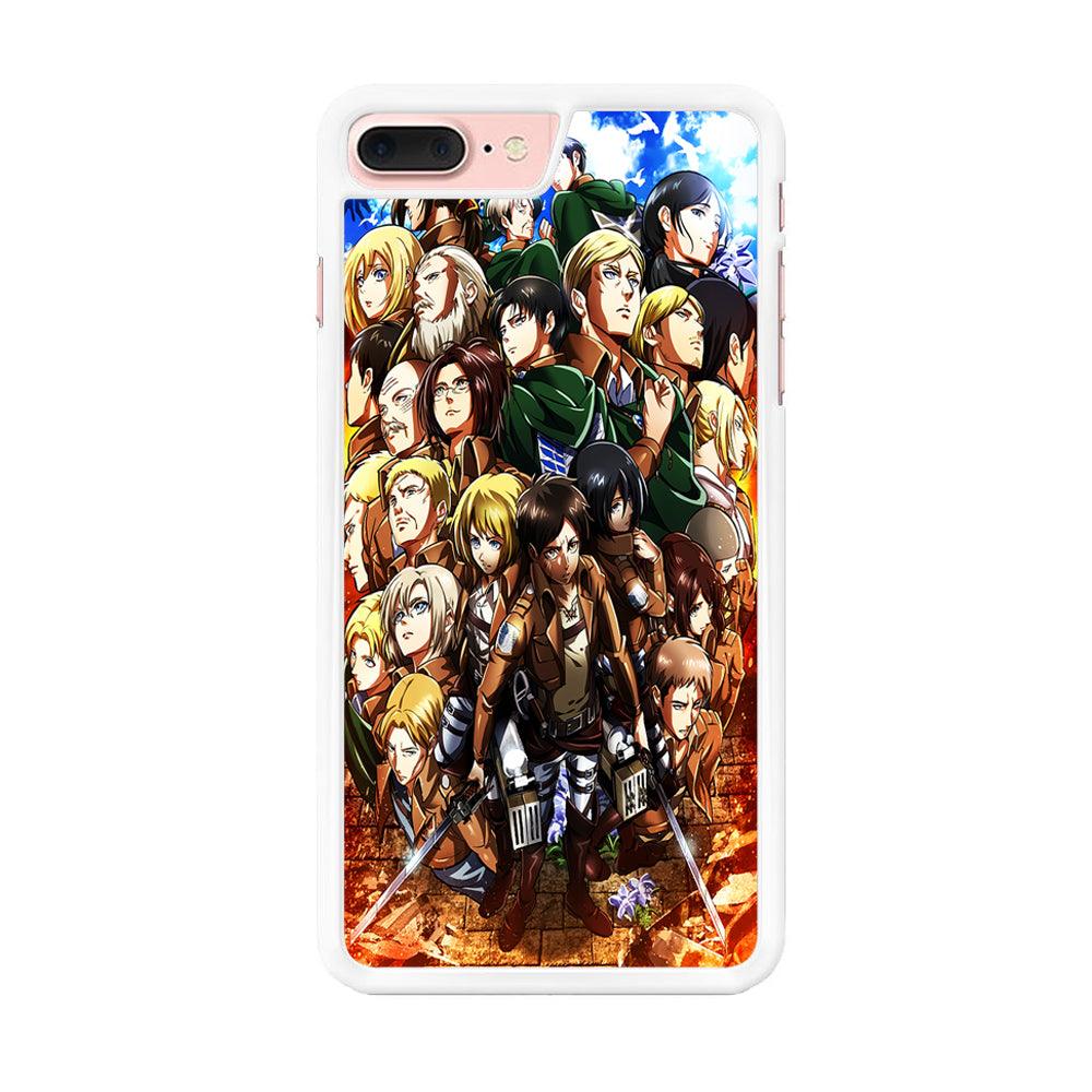 Attack On Titan Survey Corps Team iPhone 7 Plus Case-Rubber / White (2D Case)-Xtracase