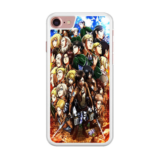 Attack On Titan Survey Corps Team iPhone SE 2020 Case-Rubber / White (2D Case)-Xtracase