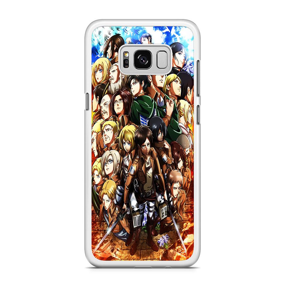 Attack On Titan Survey Corps Team Samsung Galaxy S8 Case-Rubber / White (2D Case)-Xtracase