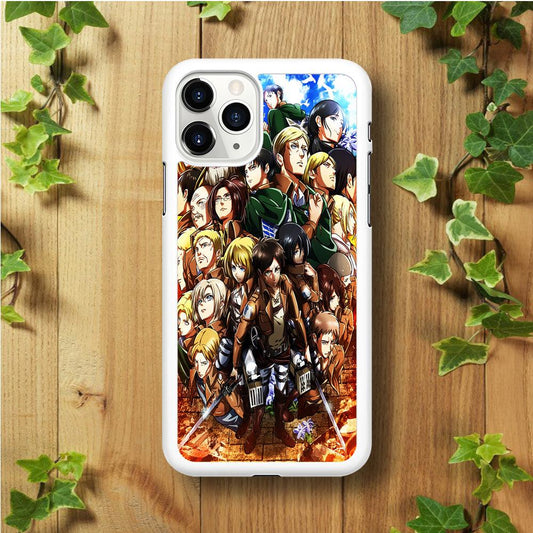 Attack On Titan Survey Corps Team iPhone 11 Pro Case-Rubber / White (2D Case)-Xtracase