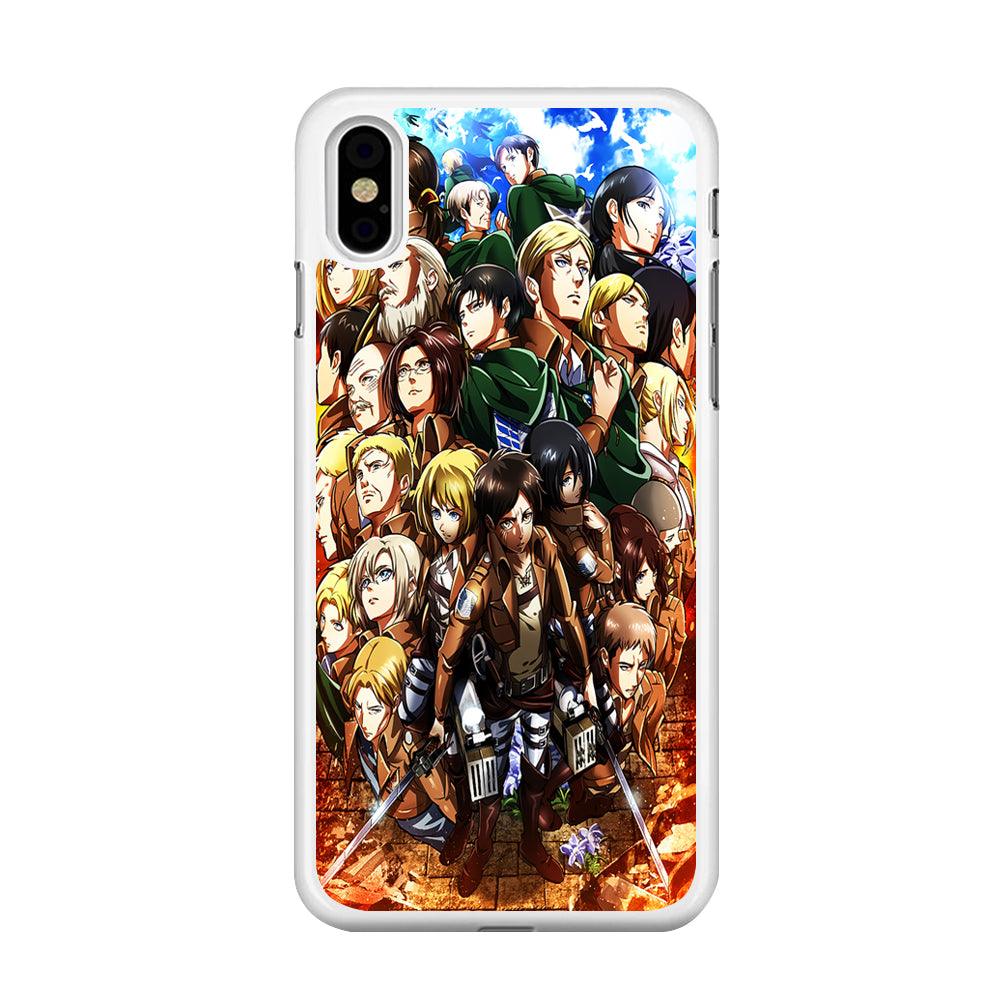 Attack On Titan Survey Corps iPhone Xs Max Case-Rubber / White (2D Case)-Xtracase