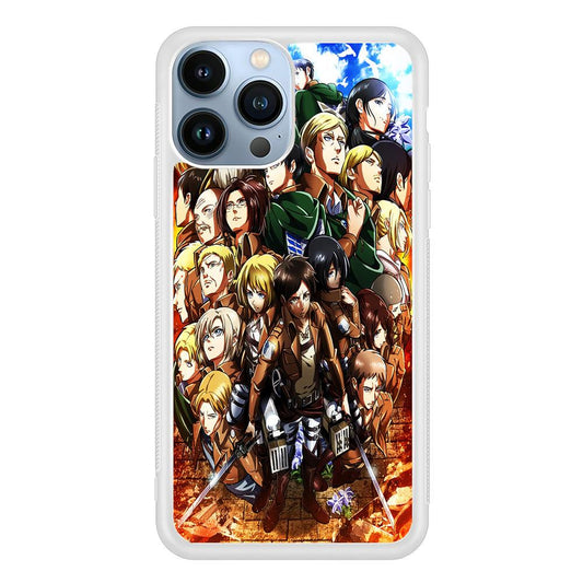 Attack On Titan Survey Corps Team iPhone 13 Pro Case-Rubber / White (2D Case)-Xtracase