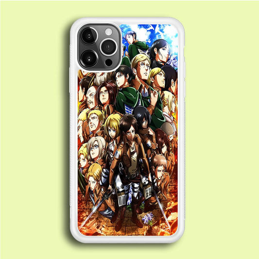 Attack On Titan Survey Corps Team iPhone 12 Pro Case-Rubber / White (2D Case)-Xtracase