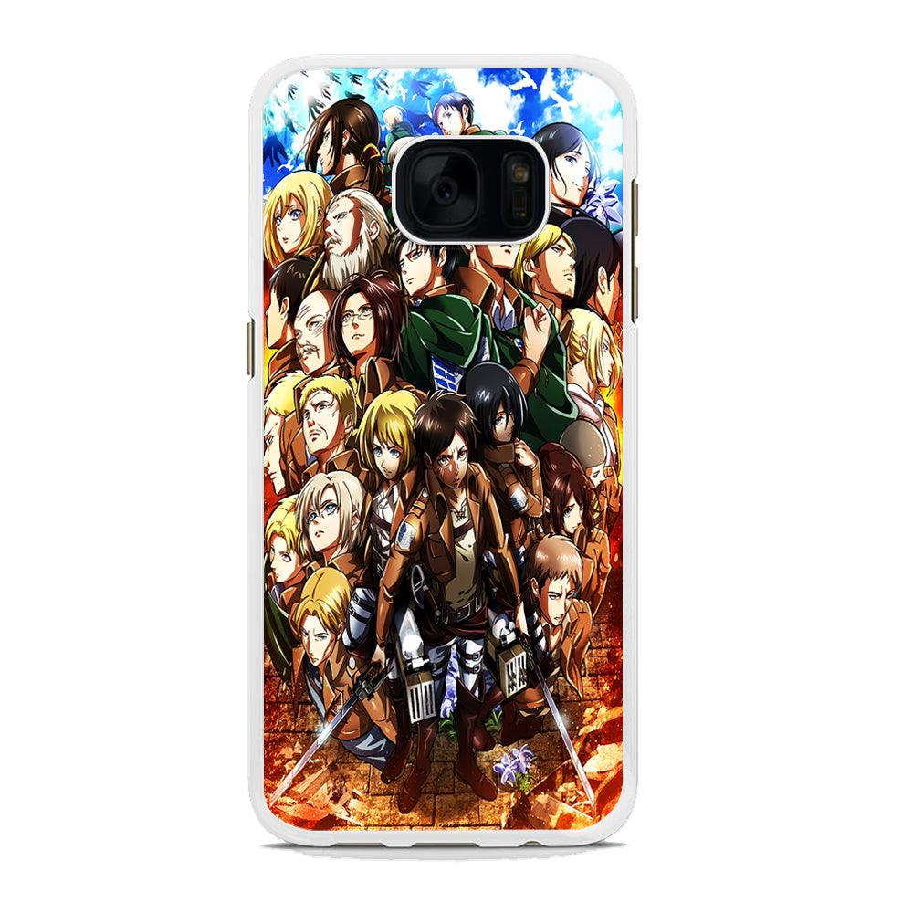 Attack On Titan Survey Corps Team Samsung Galaxy S7 Edge Case-Rubber / White (2D Case)-Xtracase