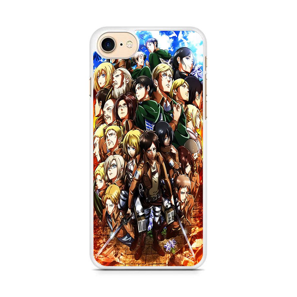 Attack On Titan Survey Corps Team iPhone 7 Case-Rubber / White (2D Case)-Xtracase