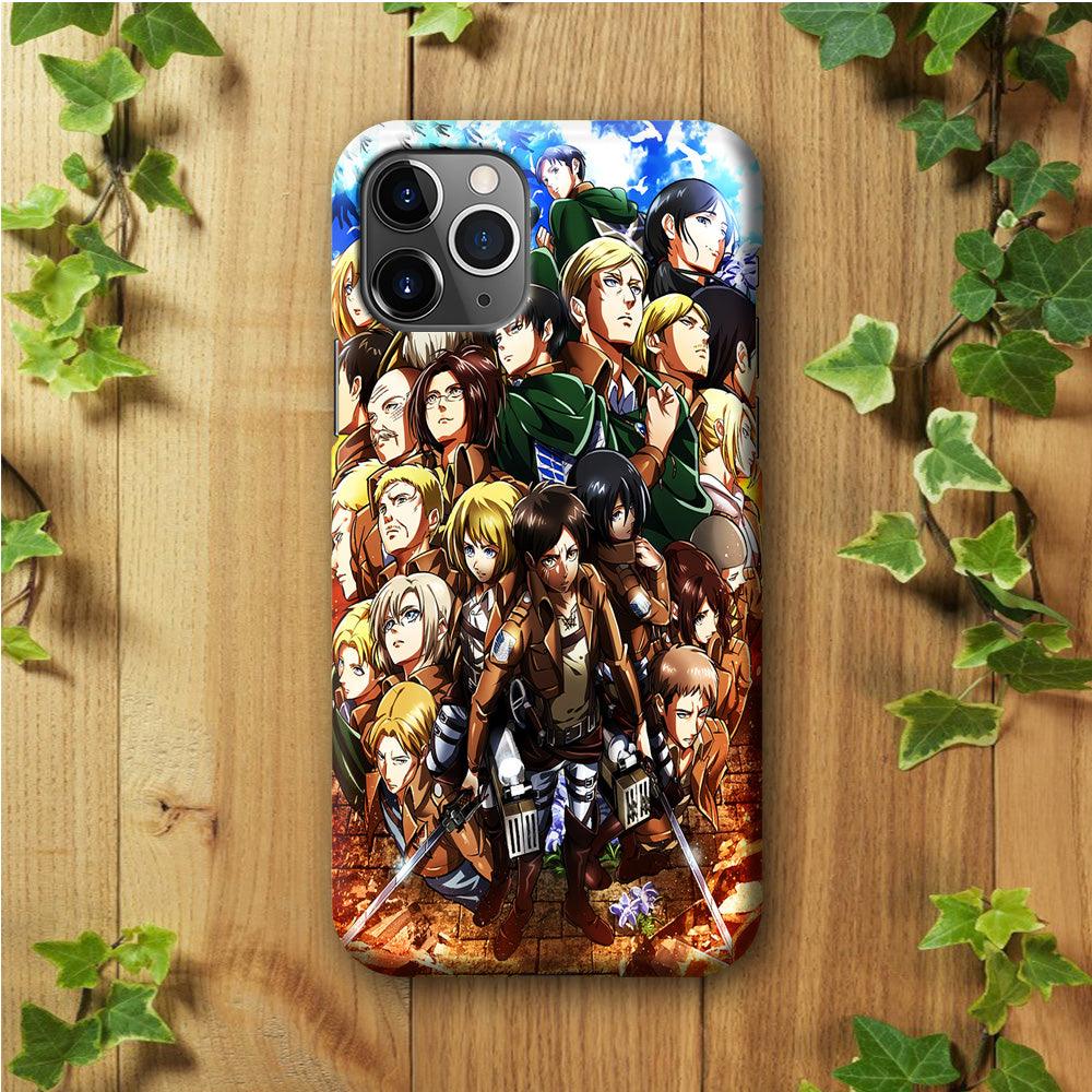 Attack On Titan Survey Corps Team iPhone 11 Pro Max Case-Plastic / Full Wrap (3D Case)-Xtracase