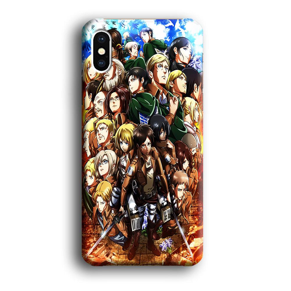 Attack On Titan Survey Corps Team iPhone X Case-Plastic / Full Wrap (3D Case)-Xtracase