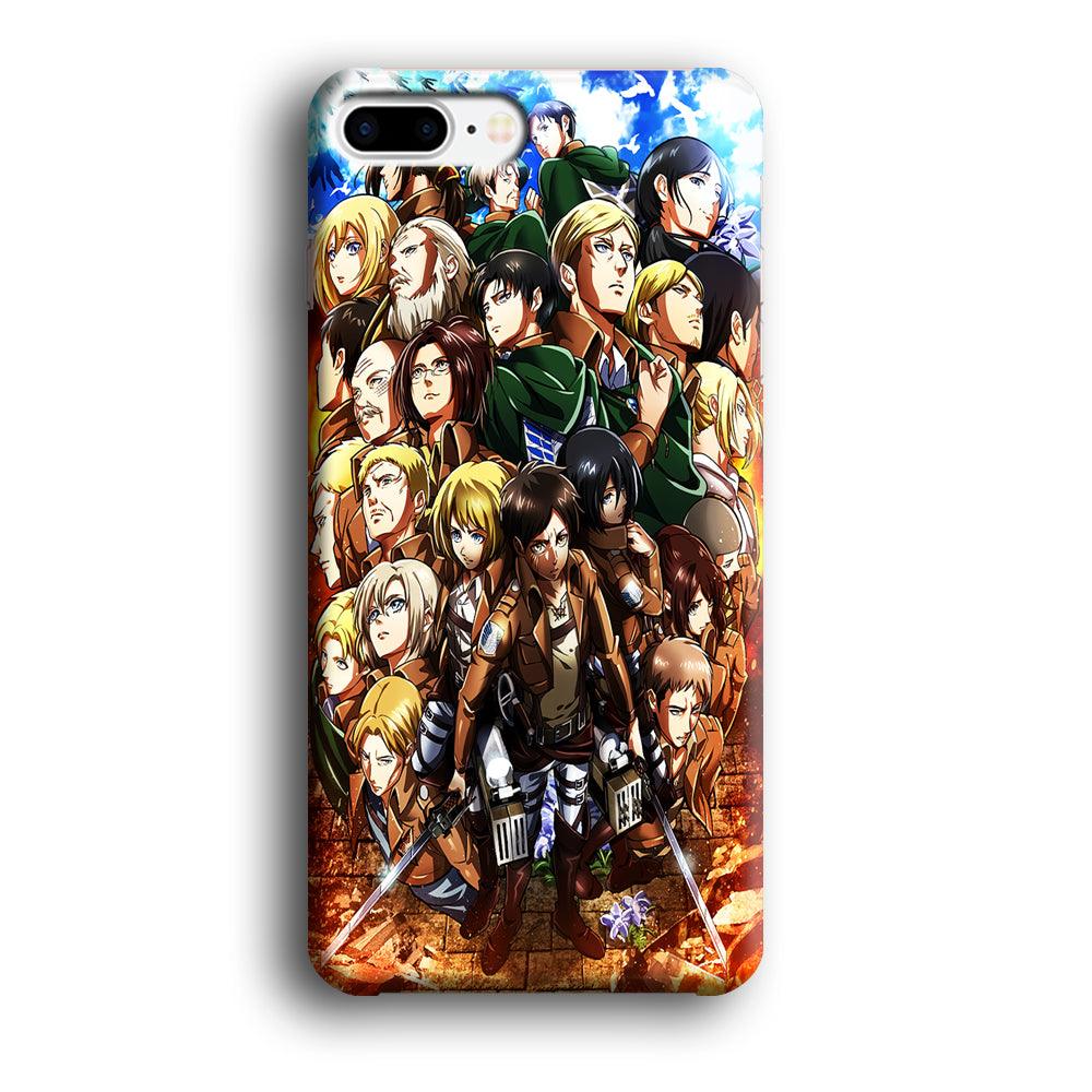 Attack On Titan Survey Corps Team iPhone 7 Plus Case-Plastic / Full Wrap (3D Case)-Xtracase
