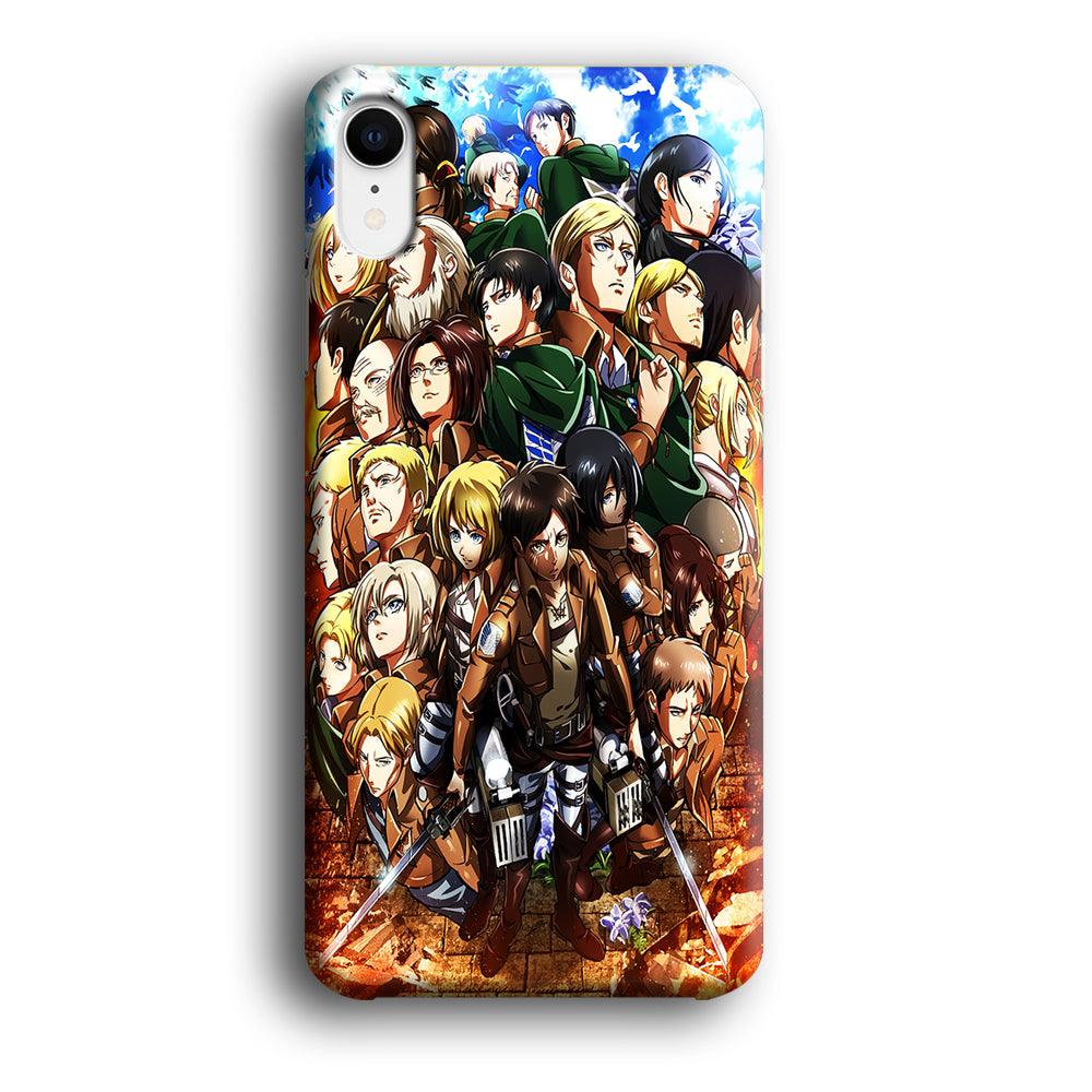 Attack On Titan Survey Corps Team iPhone XR Case-Plastic / Full Wrap (3D Case)-Xtracase