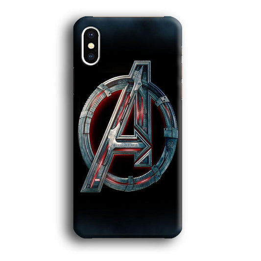 Avenger Logo iPhone X Case-Plastic / Full Wrap (3D Case)-Xtracase
