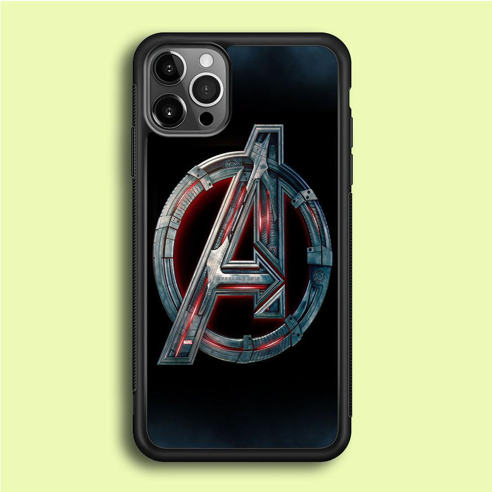 Avenger Logo iPhone 12 Pro Max Case-Rubber / Black (2D Case)-Xtracase