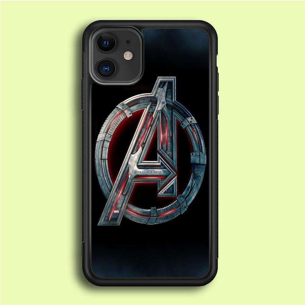 Avenger Logo iPhone 12 Case-Rubber / Black (2D Case)-Xtracase