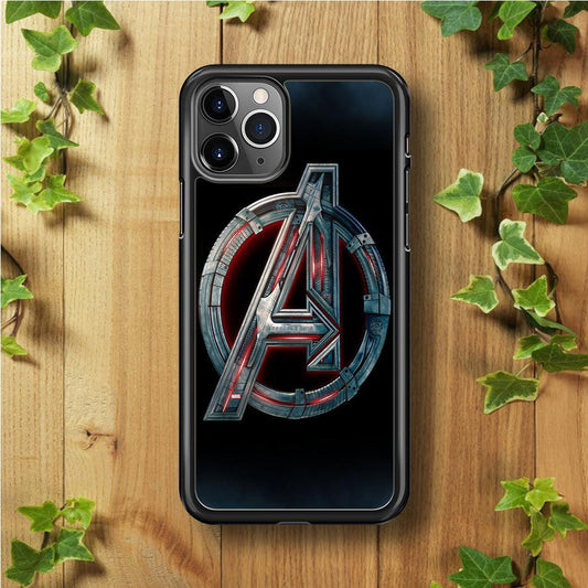 Avenger Logo iPhone 11 Pro Case-Rubber / Black (2D Case)-Xtracase
