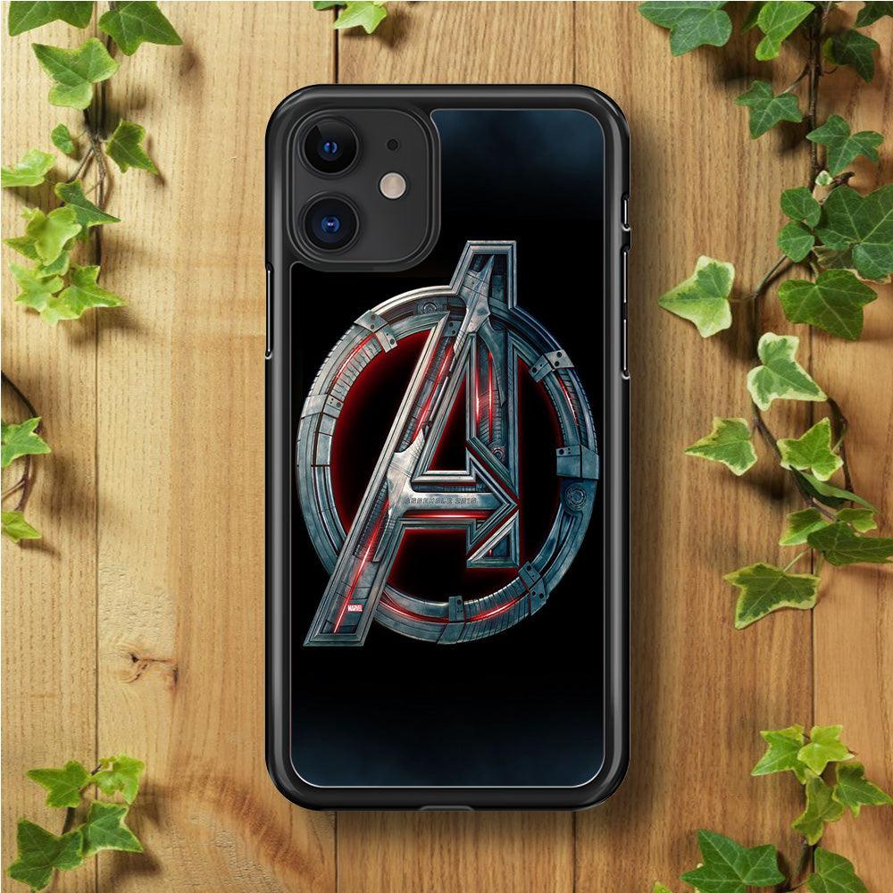 Avenger Logo iPhone 11 Case-Rubber / Black (2D Case)-Xtracase