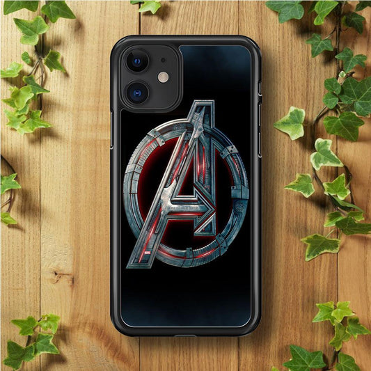 Avenger Logo iPhone 11 Case-Rubber / Black (2D Case)-Xtracase