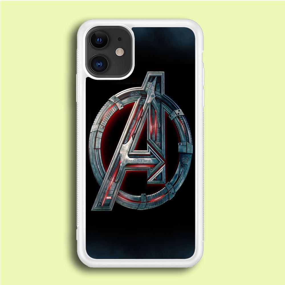 Avenger Logo iPhone 12 Case-Rubber / White (2D Case)-Xtracase