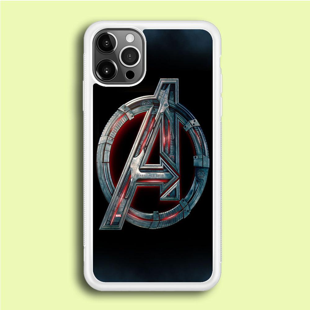 Avenger Logo iPhone 12 Pro Case-Rubber / White (2D Case)-Xtracase