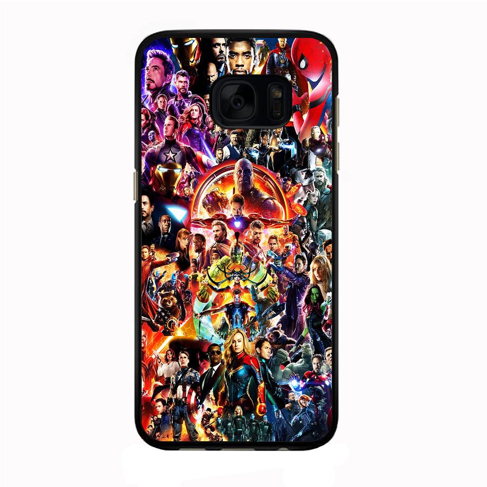 Avengers All Characters Samsung Galaxy S7 Case-Rubber / Black (2D Case)-Xtracase