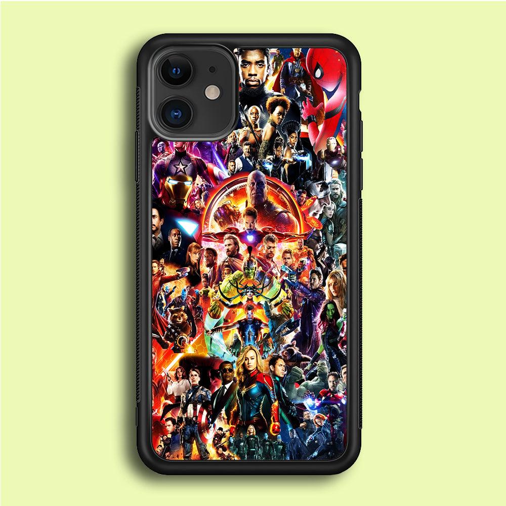 Avengers All Characters iPhone 12 Mini Case-Rubber / Black (2D Case)-Xtracase