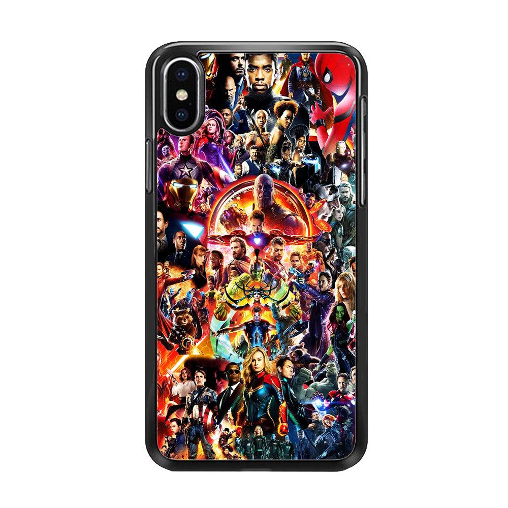 Avengers All Characters iPhone Xs Case-Rubber / Black (2D Case)-Xtracase
