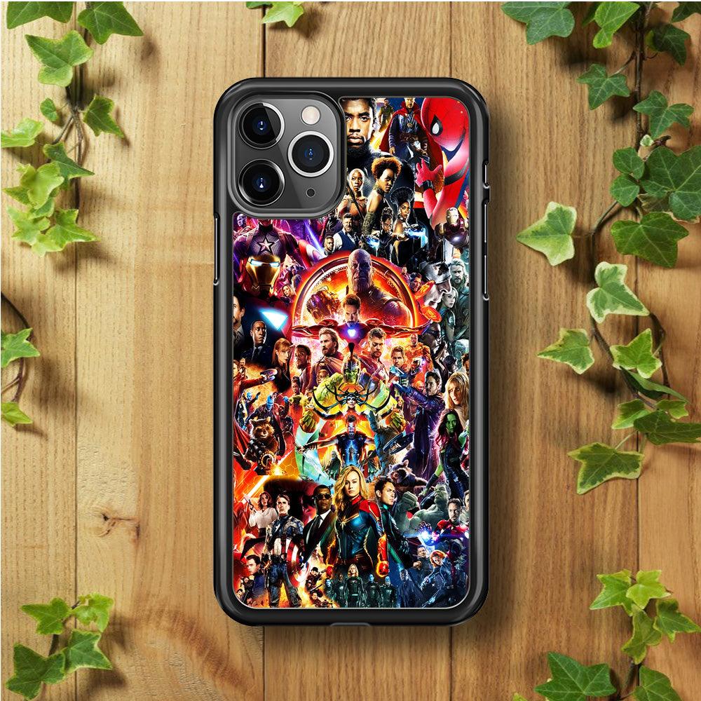 Avengers All Characters iPhone 11 Pro Case-Rubber / Black (2D Case)-Xtracase